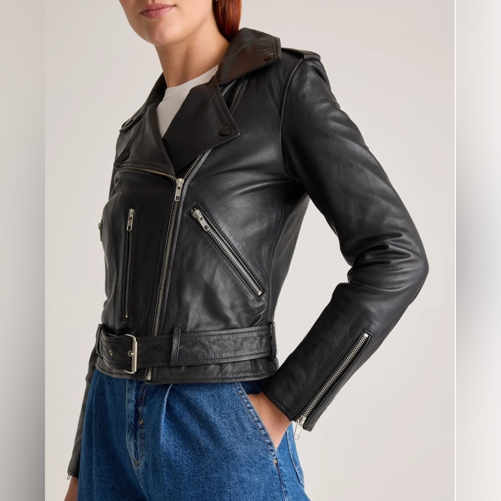 Quince 100% Leather Motorcycle Jacket - Picture 2 of 5